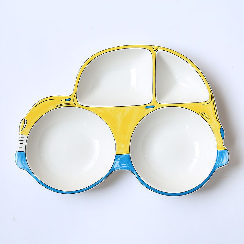 小汽车陶瓷分格餐盘