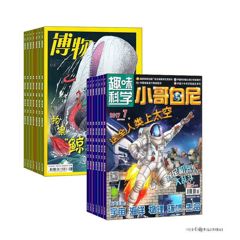 小哥白尼趣味科学画报(1年共12期)+博物(1年共12期)两刊组合杂志订阅