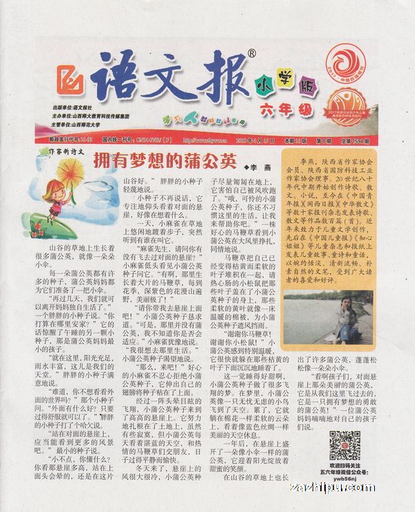 语文报小学版六年级通用4版(1年共24期)杂志订阅