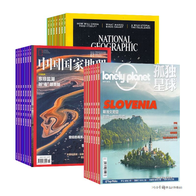 孤独星球(1年共12期)+中国国家地理(1年共12期)+美国国家地理(英)(1年共12期)(杂志订阅)