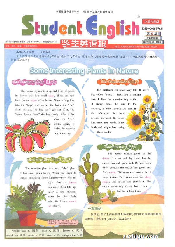学生英语报小学六年级(1年共51期)(杂志订阅)